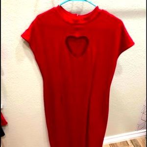 Unique Vintage Red Heart Keyhole Wiggle Dress!